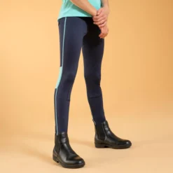 FOUGANZA Kids' Horse Riding Light Leggings - 100 Blue
