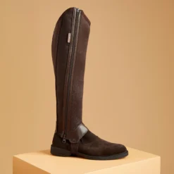 FOUGANZA 100 Mesh Adult Horseback Riding Half-Chaps - Brown