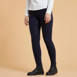 FOUGANZA Women's Warm Full Grip Horse Riding Jodhpurs - 500 Blue
