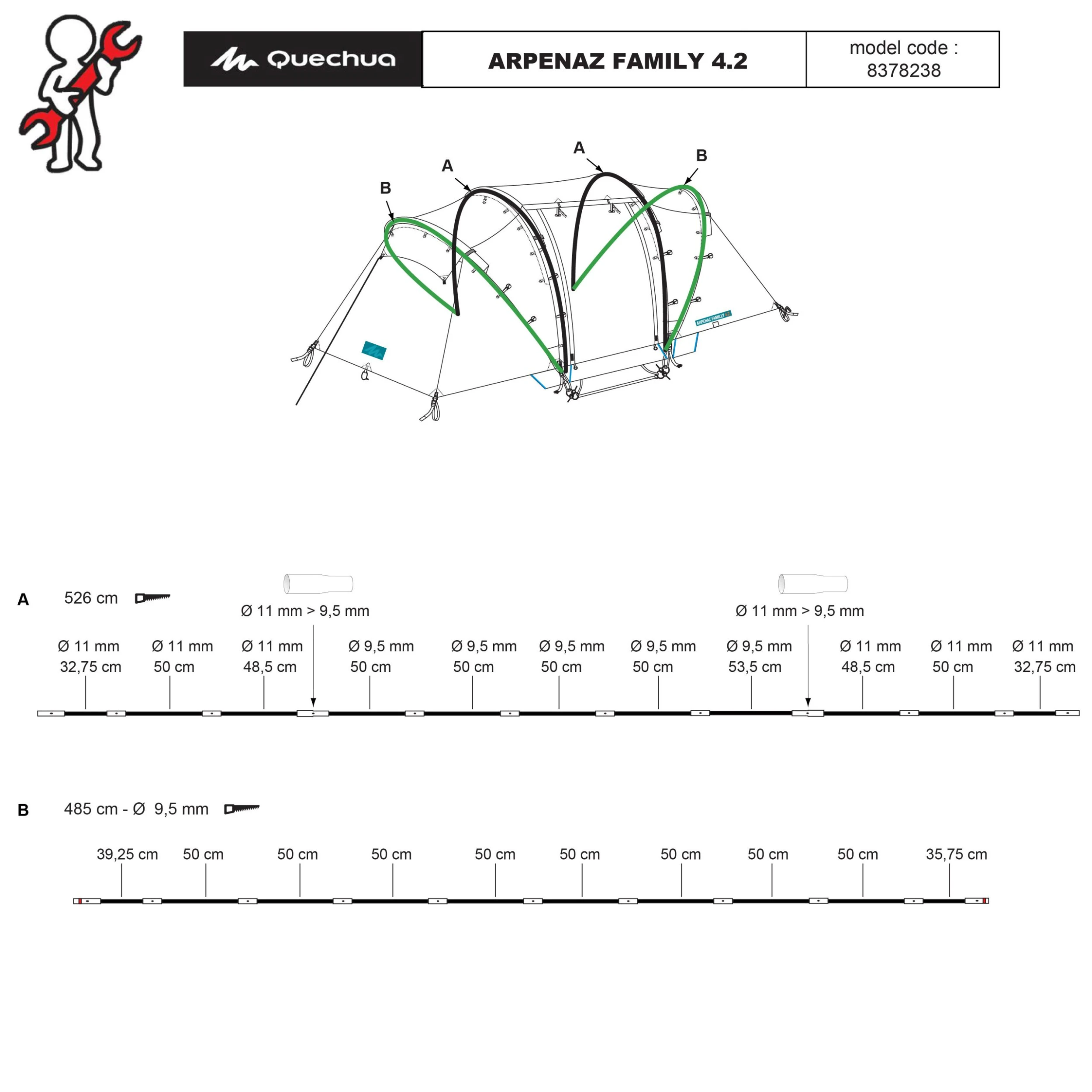 Quechua 4-Person Camping Tent - Arpenaz 4.2 Blue - Image 9
