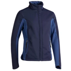 FOUGANZA 500 Children's Horse Riding Softshell Jacket - Navy/Blue