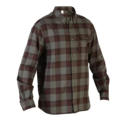 SOLOGNAC 500 Hunting Long-sleeved Warm Cotton Shirt - Men