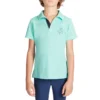 FOUGANZA Horse Riding Short-Sleeved Polo Shirt 500 - Turquoise