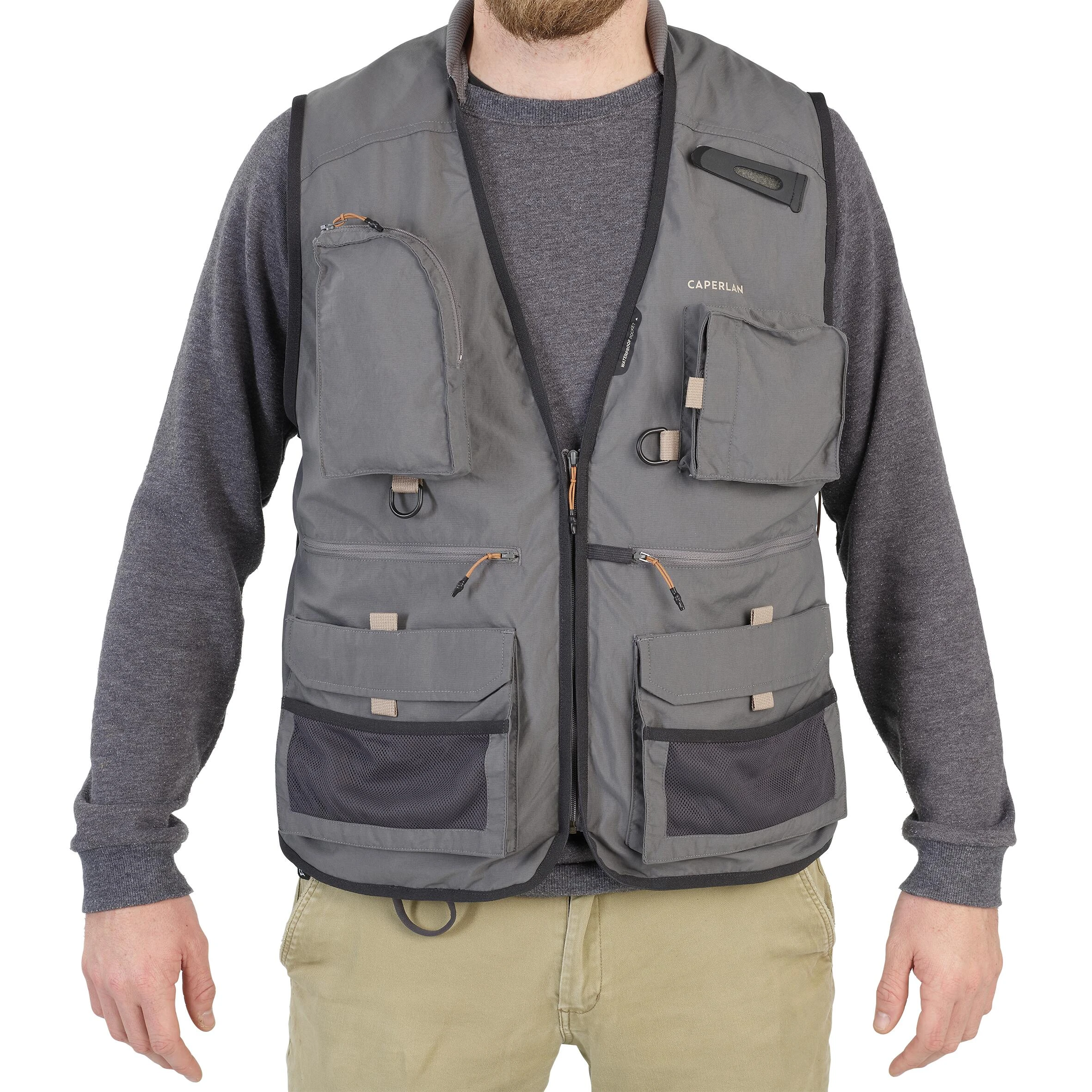 CAPERLAN Fishing Vest - 500 Grey - Image 2