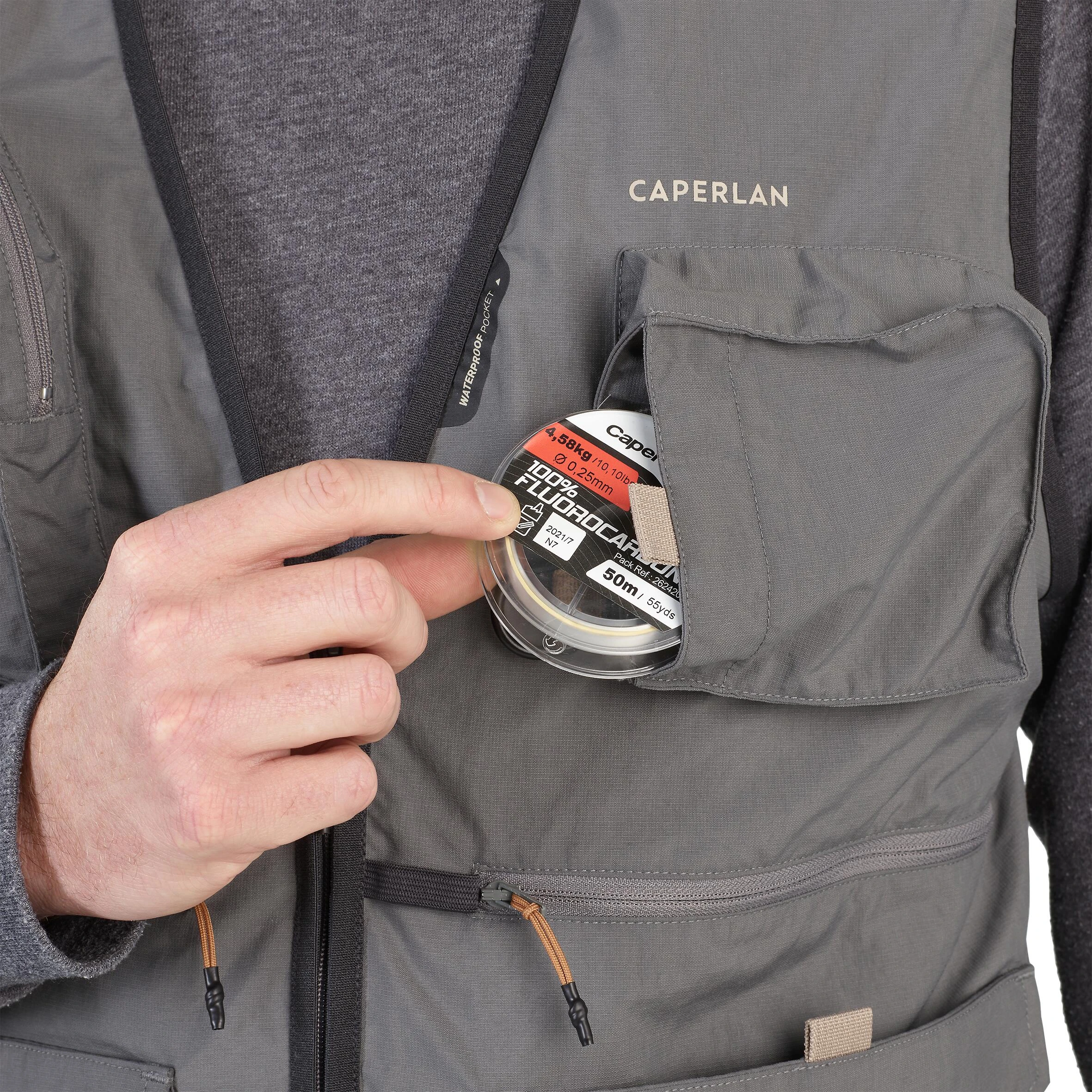 CAPERLAN Fishing Vest - 500 Grey - Image 4