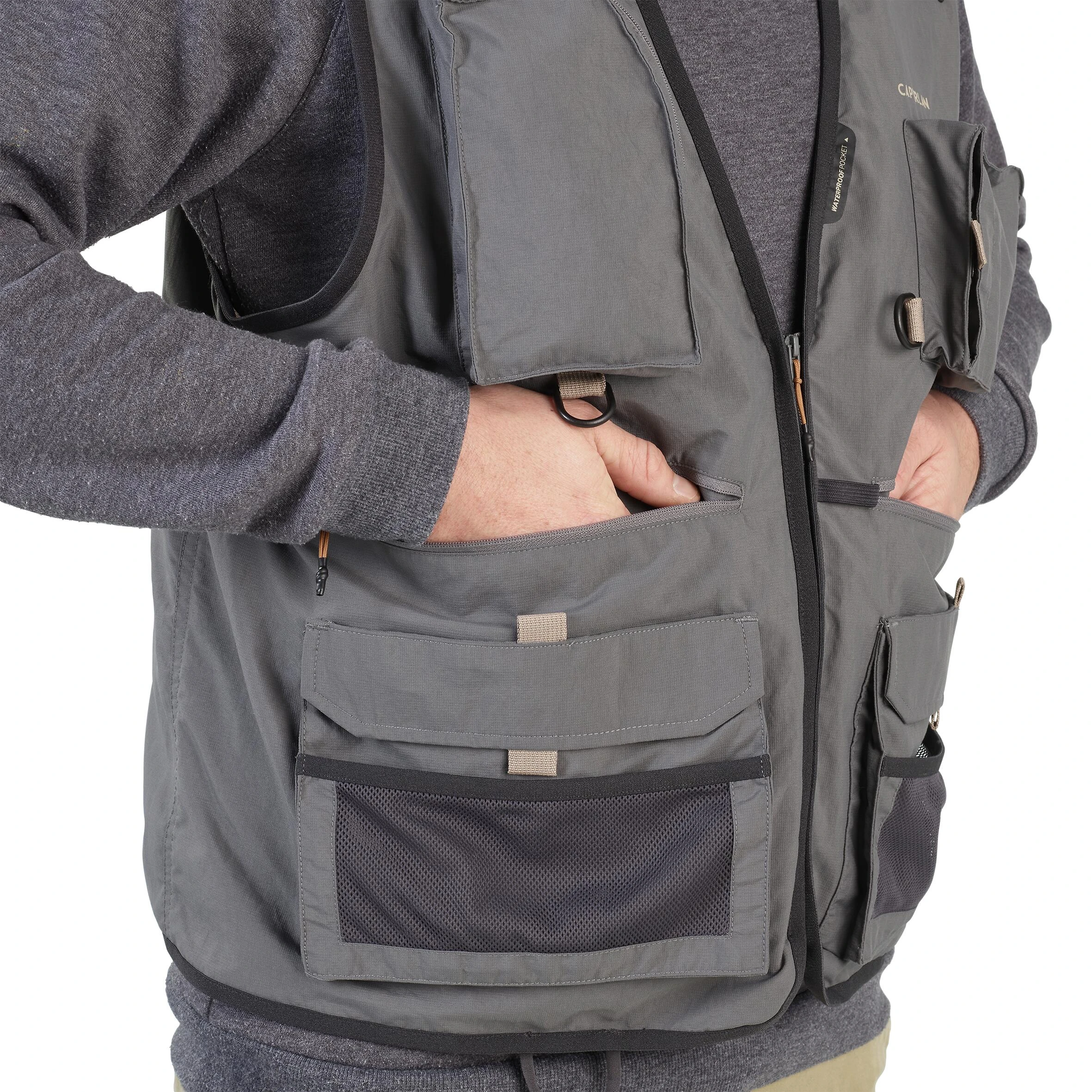 CAPERLAN Fishing Vest - 500 Grey - Image 6