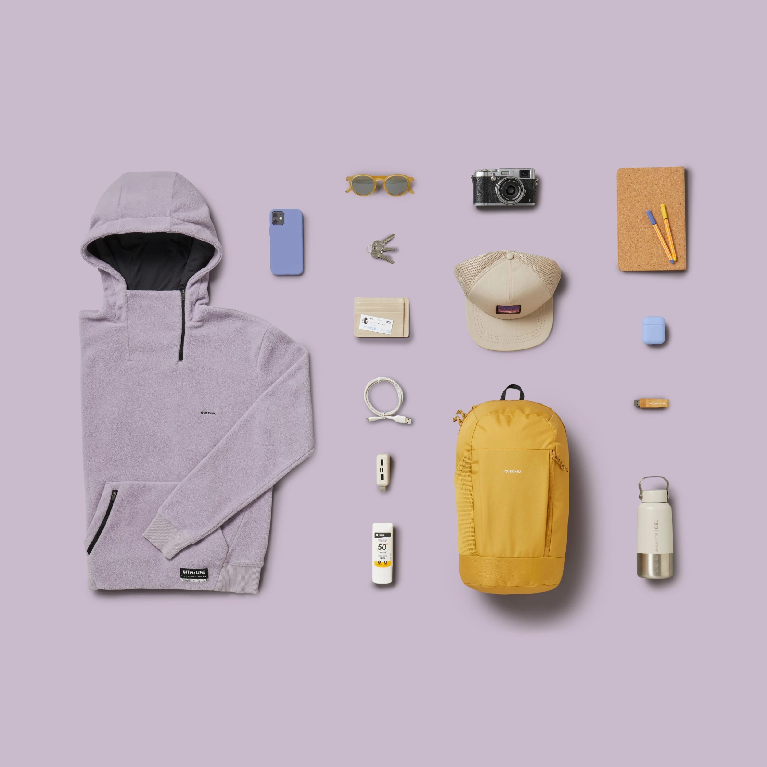 Quechua Hiking Backpack 10 L - NH 100 Yellow - Image 3