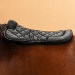 FOUGANZA Horse Riding Synthetic Sheepskin Saddle Pad For Horse And Pony 500 - Black