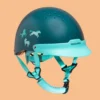 FOUGANZA Kids' Horse Riding Helmet - 100 Green/Blue