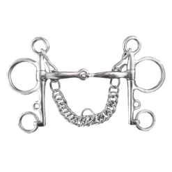 FOUGANZA Horseback Riding Pelham Bit For Horse And Pony - Stainless Steel