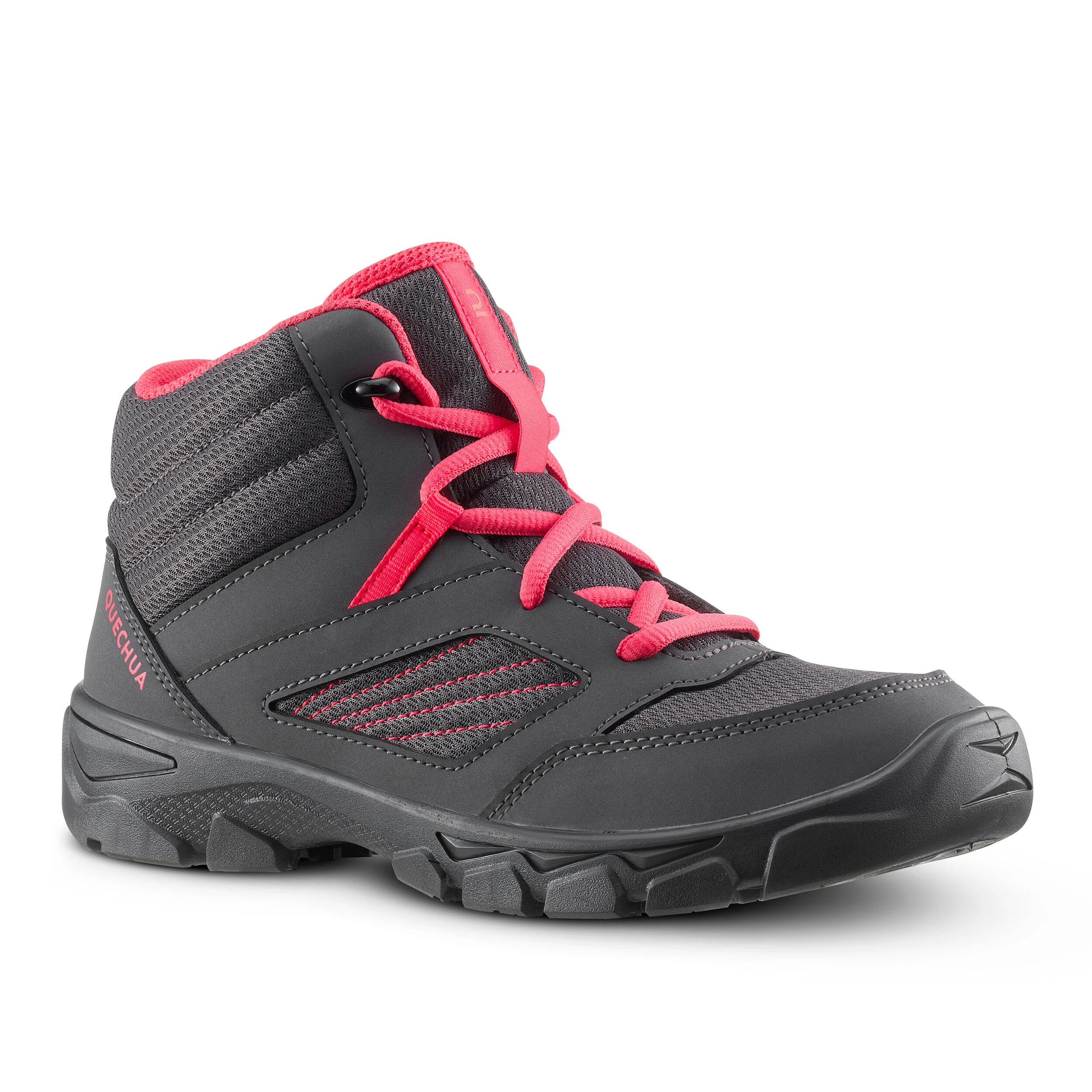 Quechua Kids' Hiking Boots - MH 100 Grey/Pink