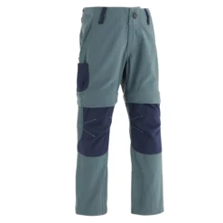 Quechua Kids’ Hiking Convertible Pants - MH 500 Grey/Blue