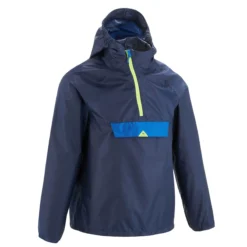 Quechua Kids’ Waterproof Hiking Jacket - MH 100 Navy Blue
