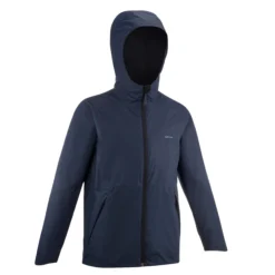 Quechua Kids’ Waterproof Hiking Jacket - MH 500 Navy Blue