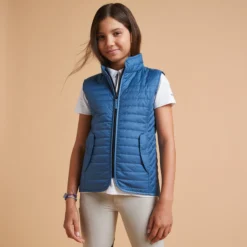 FOUGANZA Kids' Horse Riding Padded Jacket 140 - Storm Blue