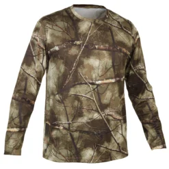SOLOGNAC Long-sleeve Breathable T-shirt - Treemetic 100 Camouflage