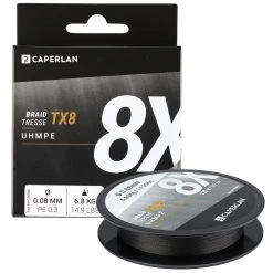 CAPERLAN Lure Fishing Braided Line 130 M - TX4 TX8 Grey