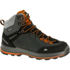 Forclaz Men’s Leather Hiking Boots - MT 100 Grey