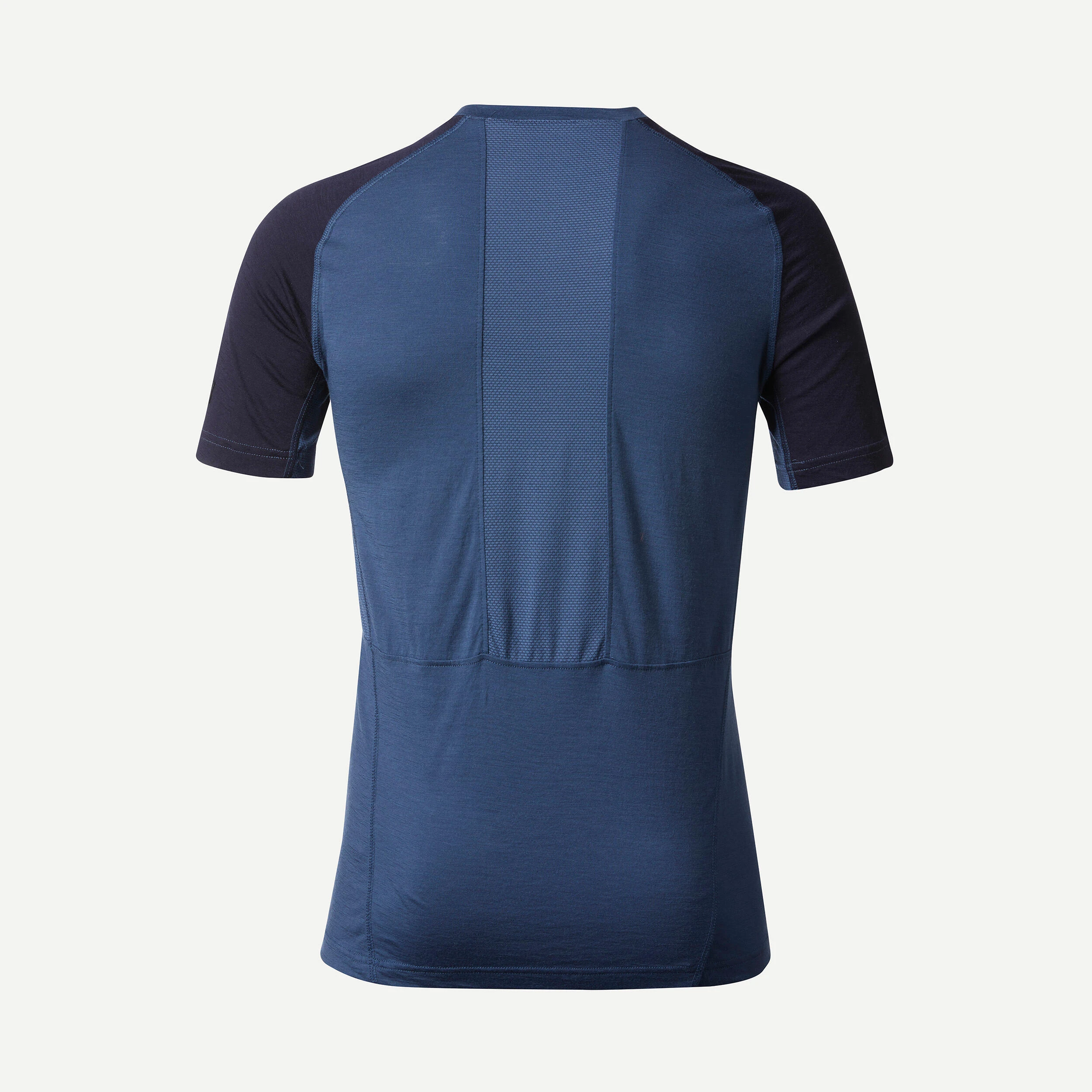 Forclaz Men’s Hiking Merino Wool T-Shirt - MT 500 Blue - Image 2