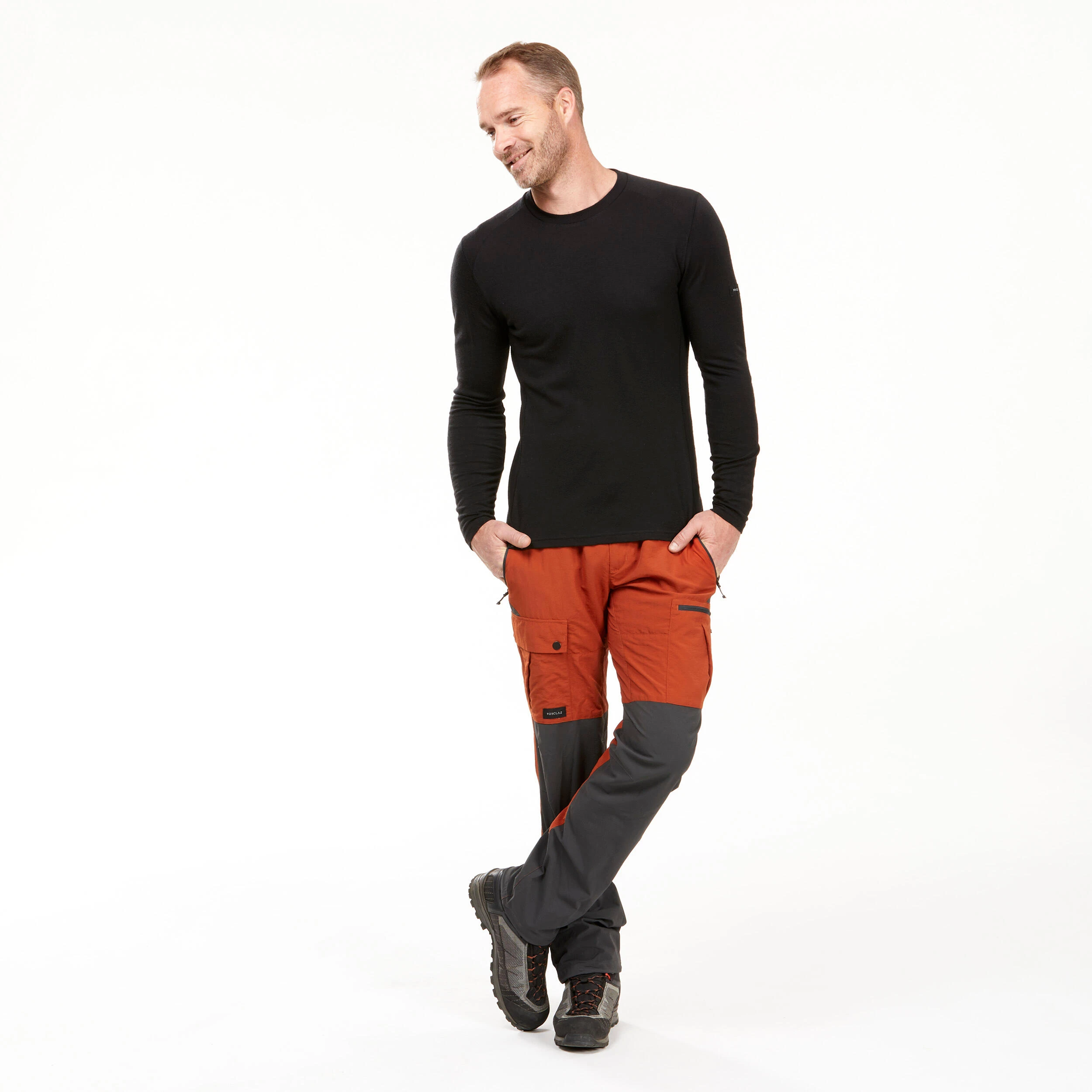 Forclaz Men’s Hiking T-Shirt - MT 500 Black - Image 6