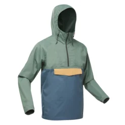 Quechua Men’s Hiking Waterproof Jacket - NH 150 Green/Blue