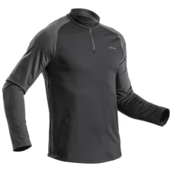 Quechua Men’s Long-Sleeve Hiking T-Shirt - Warm SH 100 Black