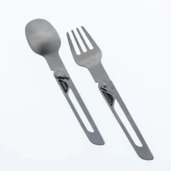 Quechua MH500 Folding Stainless Steel Hiking And Camping Cutlery (Fork, Spoon)