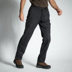 SOLOGNAC Resistant Cargo Trousers - Steppe 300 Black