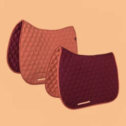 FOUGANZA Reversible Horse And Pony Saddle Cloth 500 - Terracotta/Burgundy
