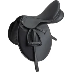 FOUGANZA Synthia 18" All-Purpose Synthetic Horse Riding Saddle - Black