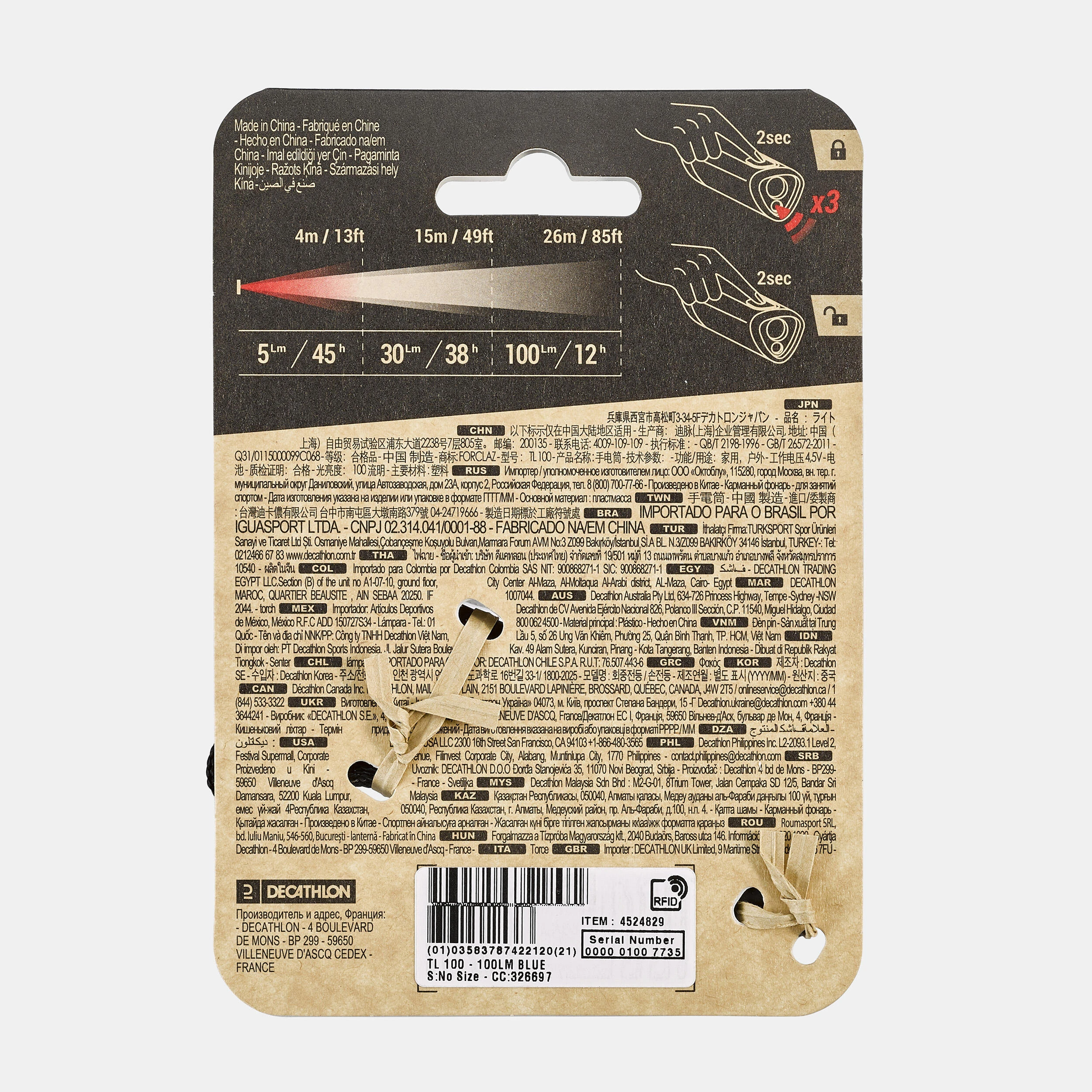 Forclaz TL 100 Hiking Battery-powered Flashlight 100 Lm - Image 9