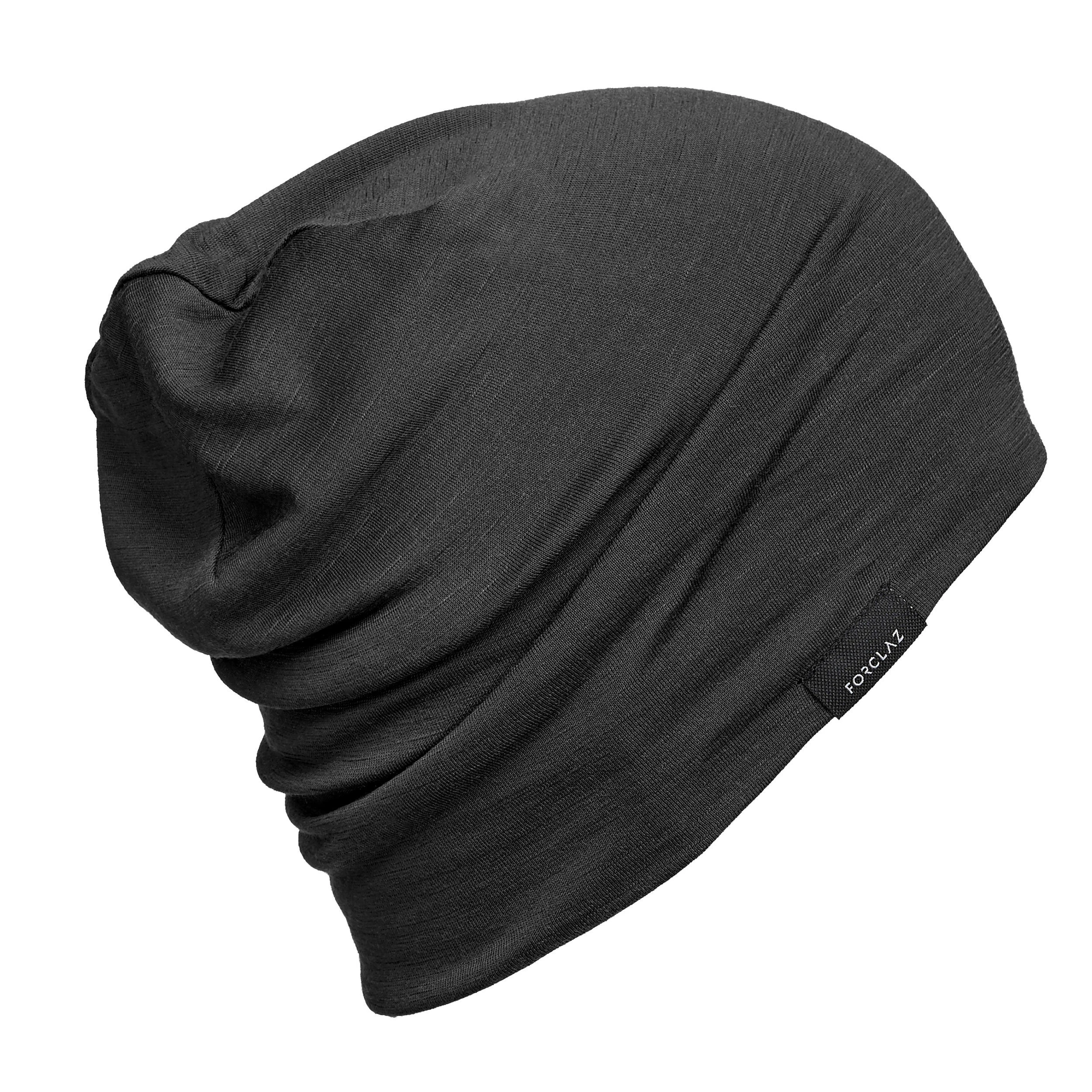 Forclaz Merino Wool Hat - Trek 500 Black - Image 2