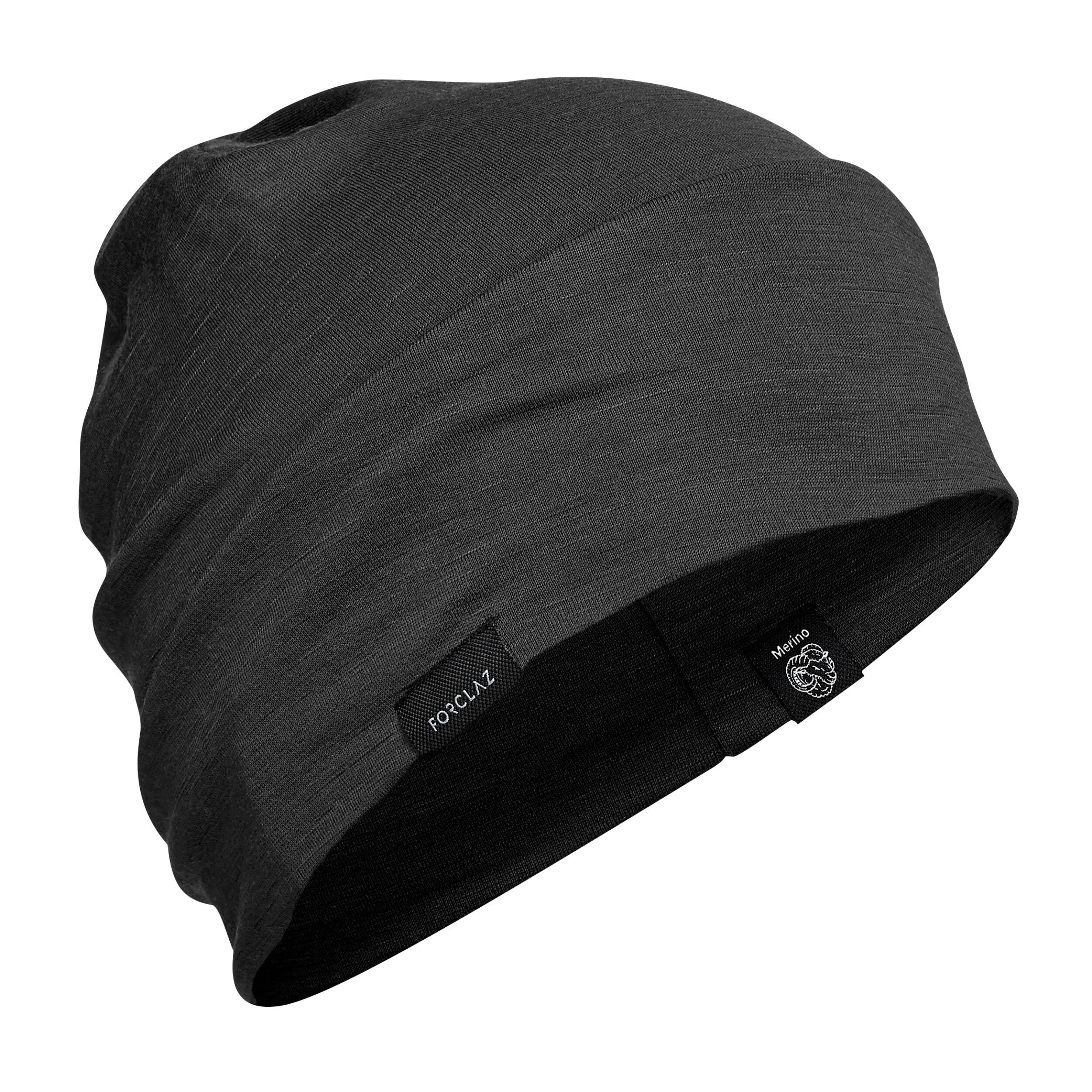 Forclaz Merino Wool Hat - Trek 500 Black