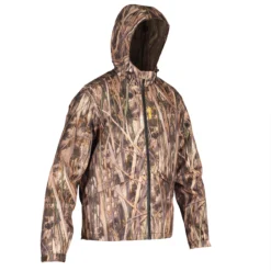 SOLOGNAC Waterproof Hunting Jacket With Wetlands Camouflage 100