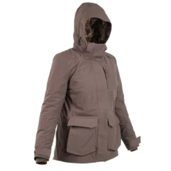 SOLOGNAC Women Hunting 3-in-1 Warm Waterproof Jacket – 500 Brown