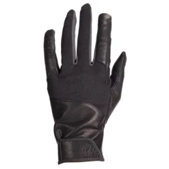 FOUGANZA Women's Horse Riding Leather Gloves 960 - Black