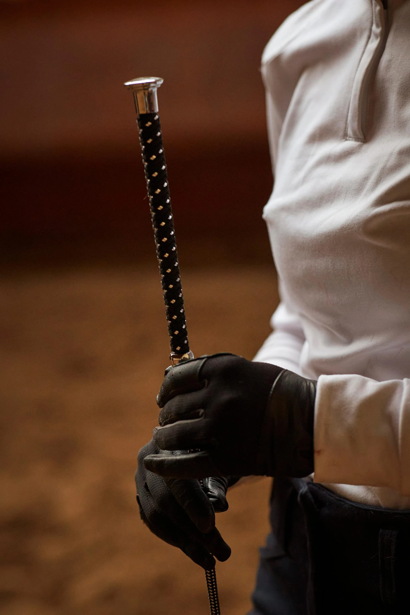 FOUGANZA Women's Horse Riding Leather Gloves 960 - Black - Image 5