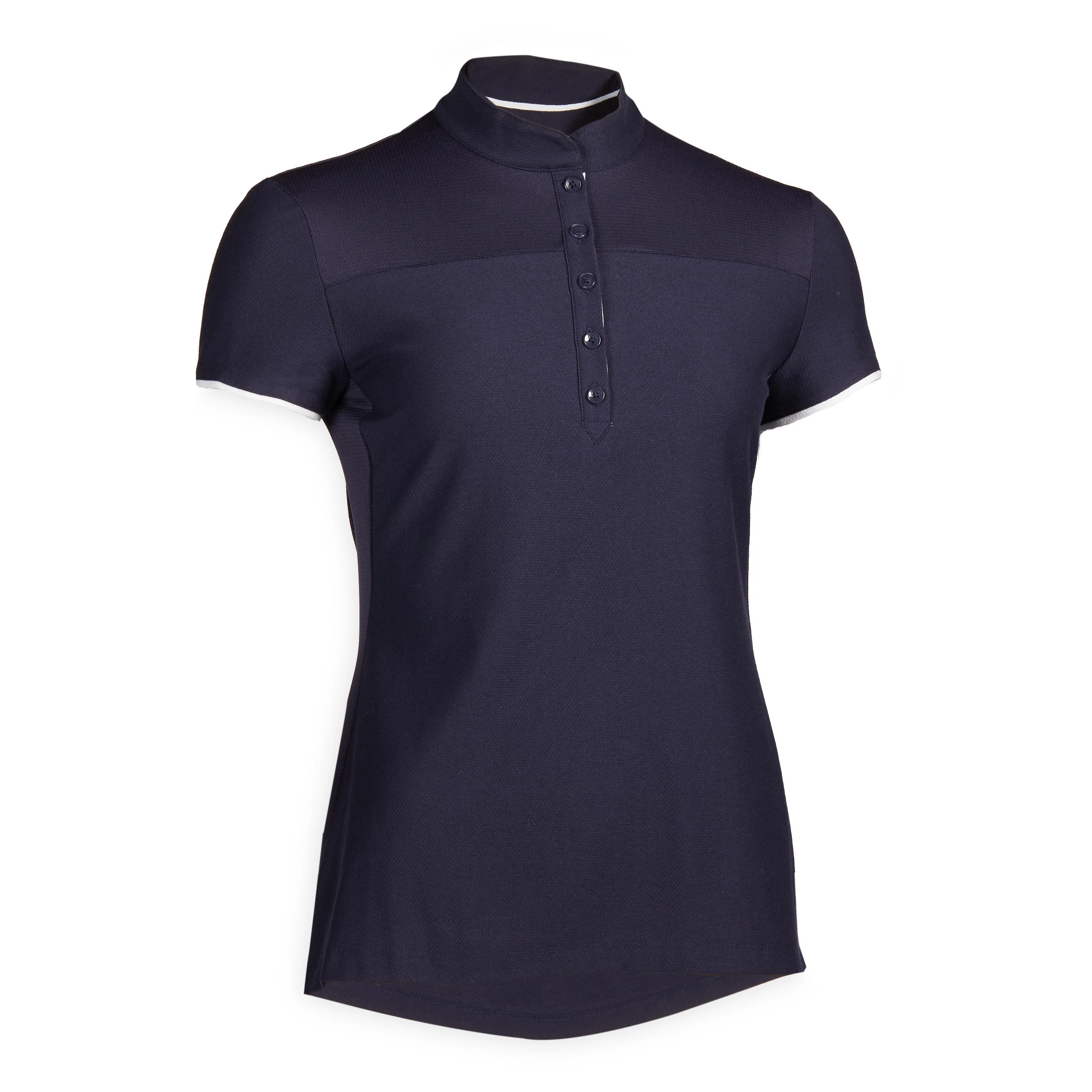 FOUGANZA Women's Short-Sleeved Horse Riding Polo - 500 Blue - Image 5