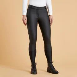 FOUGANZA Women's Waterproof Horse Riding Jodhpurs - Kipwarm 500 Black
