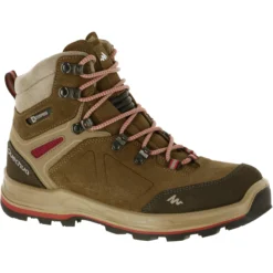 Forclaz Women’s Leather Hiking Boots - MT 100 Beige