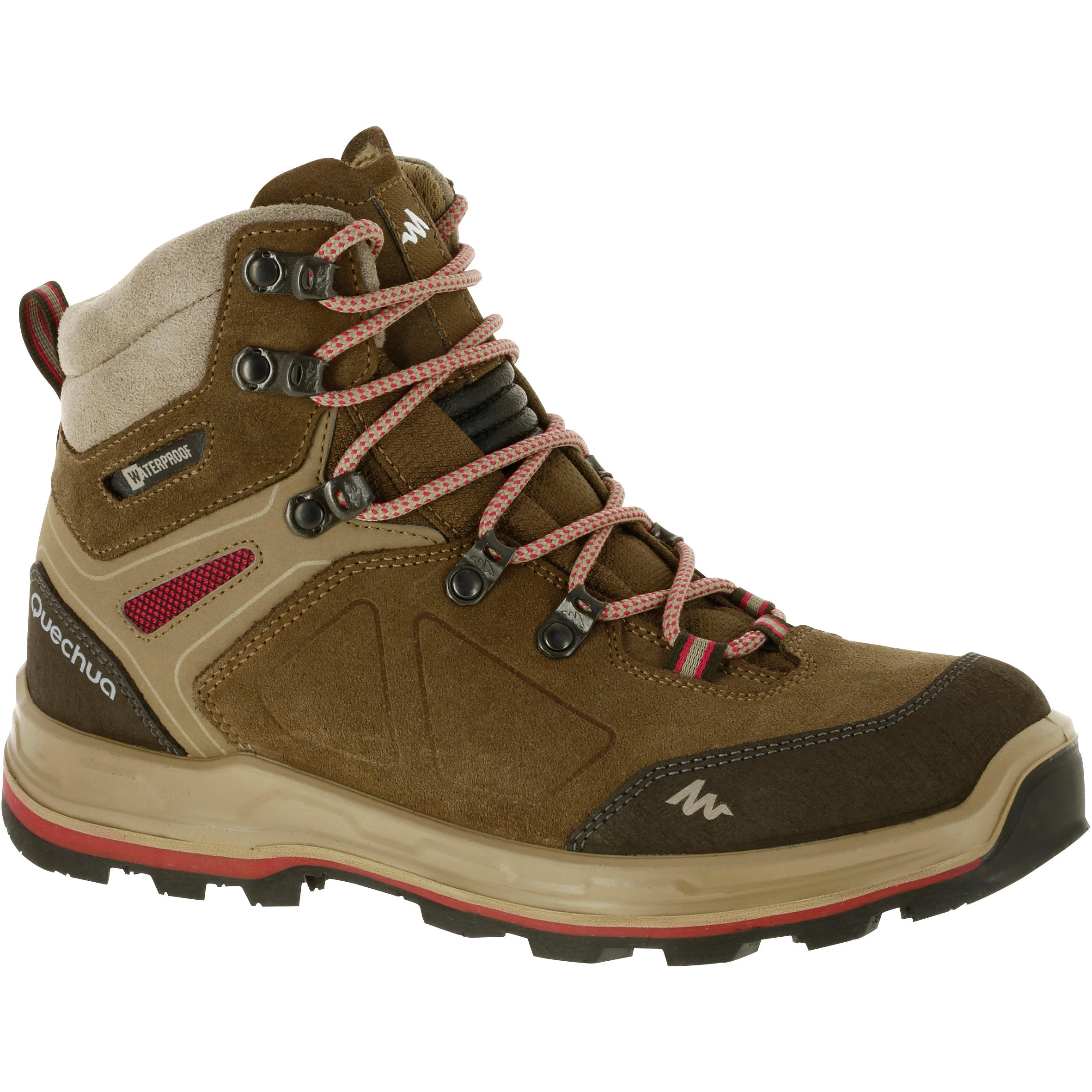 Forclaz Women’s Leather Hiking Boots - MT 100 Beige